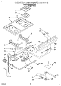 COOKTOP AND MANIFOLD, LITERATURE Diagram and Parts List for SF330PEWQ4  Whirlpool Range