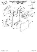 FRAME AND CONSOLE, LITERATURE Diagram and Parts List for DUL100PKQ0  Whirlpool Dishwasher