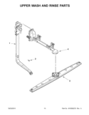 UPPER WASH AND RINSE PARTS Diagram and Parts List for IUD3100BW0  Whirlpool Dishwasher