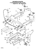 MANIFOLD PARTS Diagram and Parts List for SF196LEPB3  Whirlpool Range