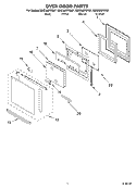 OVEN DOOR PARTS Diagram and Parts List for GMC305PDS07  Whirlpool Microwave Oven Combo