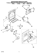 DISPENSER FRONT PARTS Diagram and Parts List for KSRD25FKBL14  KitchenAid Refrigerator