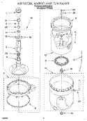 AGITATOR, BASKET AND TUB Diagram and Parts List for 3LBR7255BQ0  Whirlpool Washer