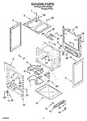 CHASSIS PARTS Diagram and Parts List for 4RF315PXMQ0  Whirlpool Range