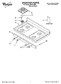 COOKTOP PARTS Diagram and Parts List for SF272LXTD0  Whirlpool Range