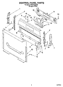 CONTROL PANEL PARTS Diagram and Parts List for YGS470LEKQ0  Whirlpool Range