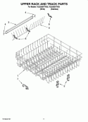 UPPER RACK AND TRACK PARTS Diagram and Parts List for 7GU2300XTVQ0  Whirlpool Dishwasher