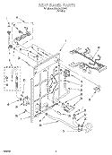REAR PANEL Diagram and Parts List for 3CA2781XSW1  Whirlpool Washer