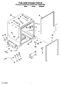 TUB AND FRAME PARTS Diagram and Parts List for KUDK03FTBL0  KitchenAid Dishwasher