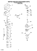 MOTOR AND ICE CONTAINER Diagram and Parts List for KSRG22FKSS02  KitchenAid Refrigerator