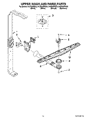 UPPER WASH AND RINSE PARTS Diagram and Parts List for KUDI02IRWH4  KitchenAid Dishwasher