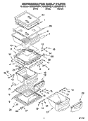 REFRIGERATOR SHELF PARTS Diagram and Parts List for KSRG25FKBT17  KitchenAid Refrigerator