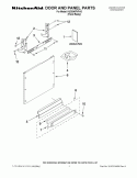 DOOR AND PANEL PARTS Diagram and Parts List for KUDS40FVPA3  KitchenAid Dishwasher