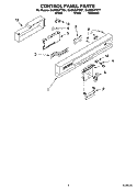 CONTROL PANEL PARTS Diagram and Parts List for GU3600XTRB1  Whirlpool Dishwasher