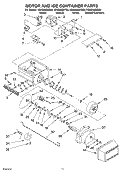 MOTOR AND ICE CONTAINER Diagram and Parts List for KSSS48QKT00  KitchenAid Refrigerator