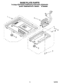 BASE PLATE PARTS Diagram and Parts List for KCMS185JBT5  KitchenAid Microwave