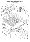UPPER RACK AND TRACK PARTS Diagram and Parts List for KUDU03FTPA0  KitchenAid Dishwasher