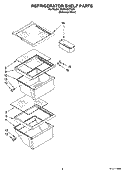 REFRIGERATOR SHELF PARTS Diagram and Parts List for RS25CGXTD00  Roper Refrigerator