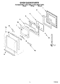 OVEN DOOR Diagram and Parts List for KEBC177HBL3  KitchenAid Wall Oven