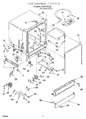 TUB ASSEMBLY Diagram and Parts List for DU830CWDB5  Whirlpool Dishwasher