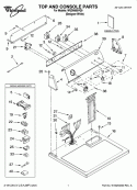 TOP AND CONSOLE PARTS Diagram and Parts List for WGD5600VQ0  Whirlpool Dryer