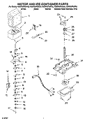 MOTOR AND ICE CONTAINER PARTS Diagram and Parts List for KSRP25FNBT00  KitchenAid Refrigerator
