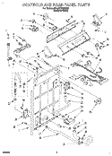 CONTROLS AND REAR PANEL Diagram and Parts List for 3XLA87W92BQ0  Whirlpool Washer