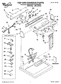 TOP AND CONSOLE PARTS Diagram and Parts List for GGW9878PG1  Whirlpool Dryer