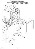 TUB AND FRAME PARTS Diagram and Parts List for DUL300XTLB0  Whirlpool Dishwasher