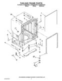 TUB AND FRAME PARTS Diagram and Parts List for KUDE48FXBL4  KitchenAid Dishwasher