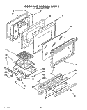 DOOR AND BROILER Diagram and Parts List for SF317PCYN0  Whirlpool Range