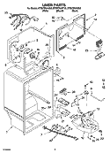 LINER PARTS Diagram and Parts List for ET8WTKXKQ09  Whirlpool Refrigerator