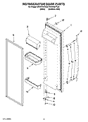 REFRIGERATOR DOOR PARTS Diagram and Parts List for ED5NHGXTQ00  Whirlpool Refrigerator