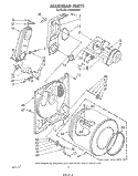 BULKHEAD Diagram and Parts List for LG6606XPW1  Whirlpool Dryer