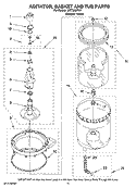 AGITATOR, BASKET AND TUB PARTS Diagram and Parts List for MET3800TW1  Maytag Washer Dryer Combo