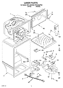 LINER Diagram and Parts List for RT21LMXKQ00  Roper Refrigerator