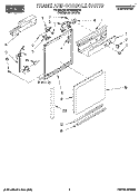 FRAME AND CONSOLE Diagram and Parts List for RUD3000DQ1  Roper Dishwasher