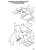 BROILER & OVEN BURNER PARTS Diagram and Parts List for YGW395LEGQ4  Whirlpool Range