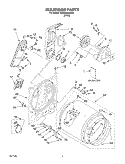 BULKHEAD PARTS Diagram and Parts List for GCEM2990MQ0  Whirlpool Dryer