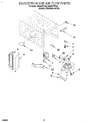 MAGNETRON AND AIR FLOW Diagram and Parts List for RM280PXBB2  Whirlpool Microwave Oven Combo