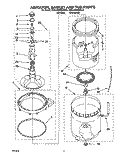 AGITATOR, BASKET AND TUB Diagram and Parts List for RAL6245BL0  Whirlpool Washer