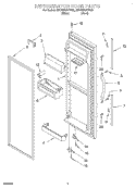 REFRIGERATOR DOOR Diagram and Parts List for 6ED25DQXFB02  Whirlpool Refrigerator