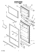 DOOR PARTS Diagram and Parts List for RT18SKXRD02  Roper Refrigerator