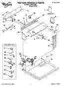 TOP AND CONSOLE PARTS Diagram and Parts List for LGR6621PQ0  Whirlpool Dryer