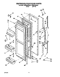 REFRIGERATOR DOOR Diagram and Parts List for 8ED22DQXBN01  Whirlpool Refrigerator