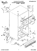 CABINET Diagram and Parts List for ET18HTXBN00  Whirlpool Refrigerator