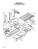 SHELF, LIT/OPTIONAL Diagram and Parts List for ET25PKXXW01  Whirlpool Refrigerator