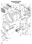 BULKHEAD PARTS Diagram and Parts List for 3XLGR5437KQ2  Whirlpool Dryer