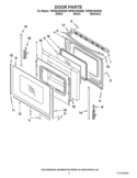DOOR PARTS Diagram and Parts List for YWFE510S0AW0  Whirlpool Range