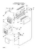 ICEMAKER Diagram and Parts List for ET18MMXJW00  Whirlpool Refrigerator